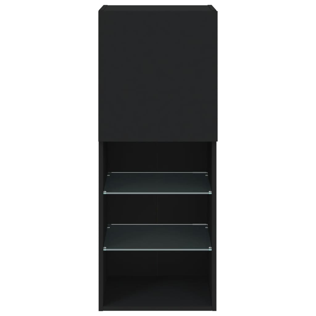 vidaXL TV Cabinet with LED Lights Black 40.5x30x102 cm