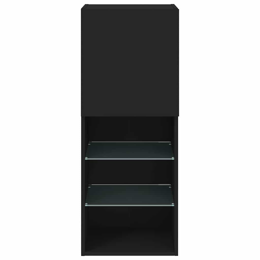 TV Cabinet with LED Lights Black 40,5x30x102 cm