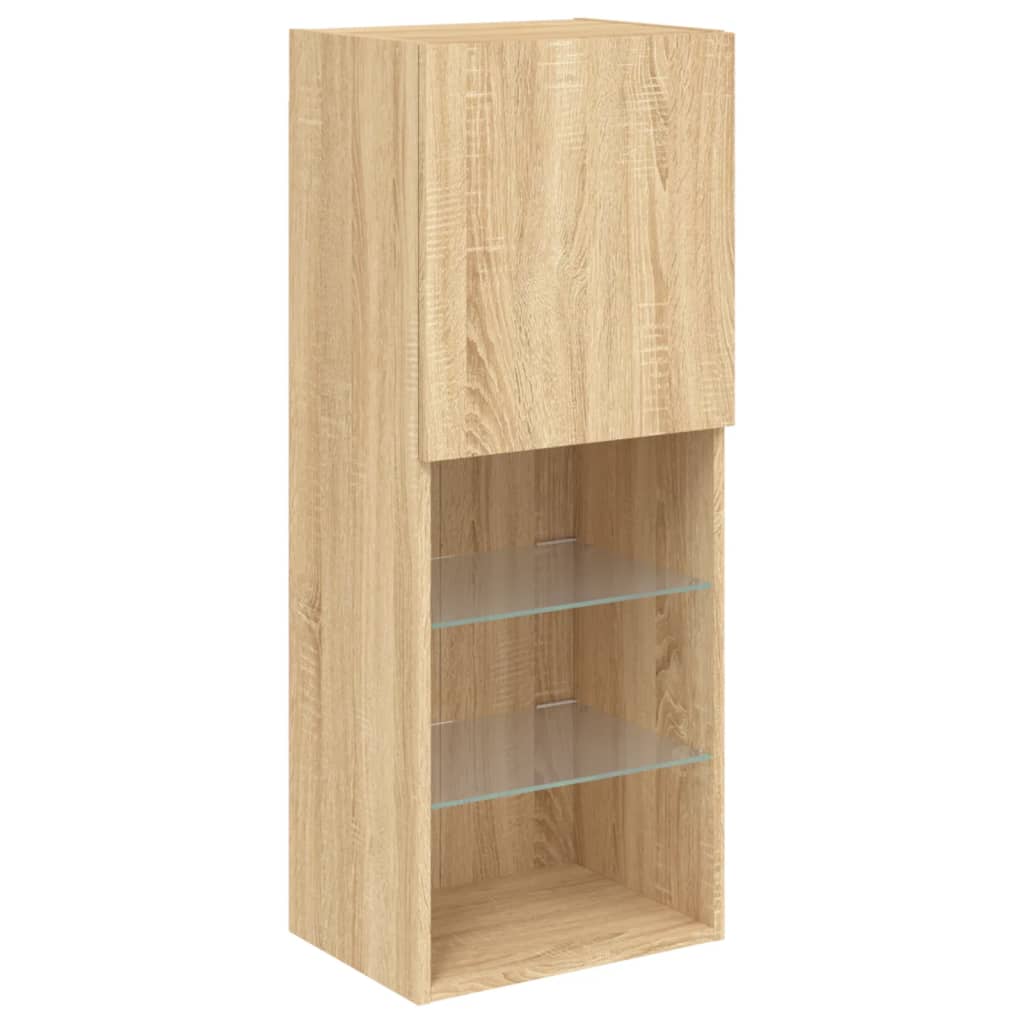 vidaXL TV Cabinet with LED Lights Sonoma Oak 40.5x30x102 cm