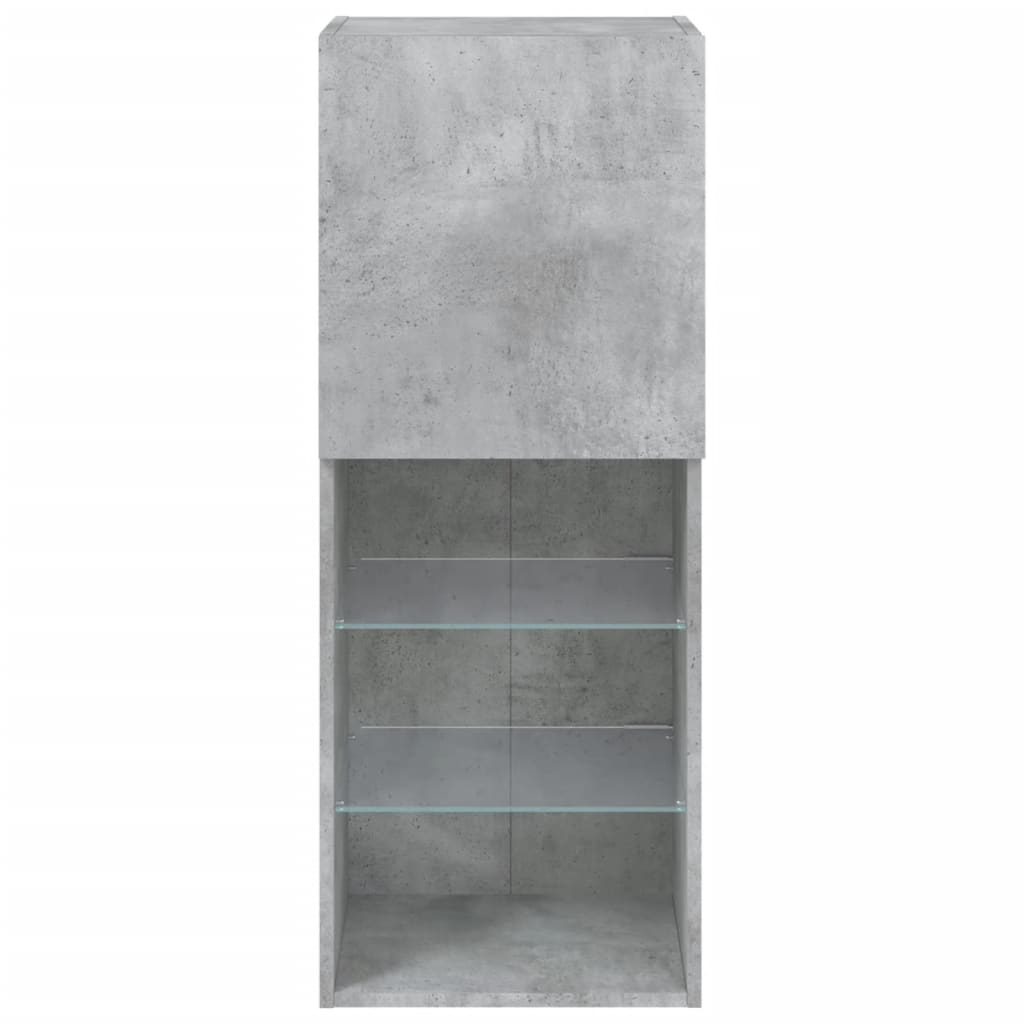 vidaXL TV Cabinet with LED Lights Concrete Grey 40.5x30x102 cm