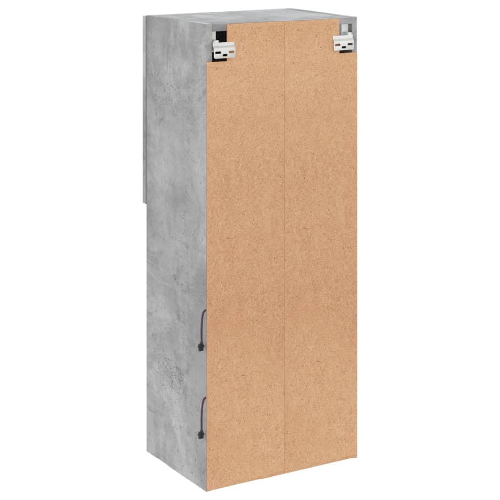 TV Cabinet with LED Lights Concrete Grey 40,5x30x102 cm
