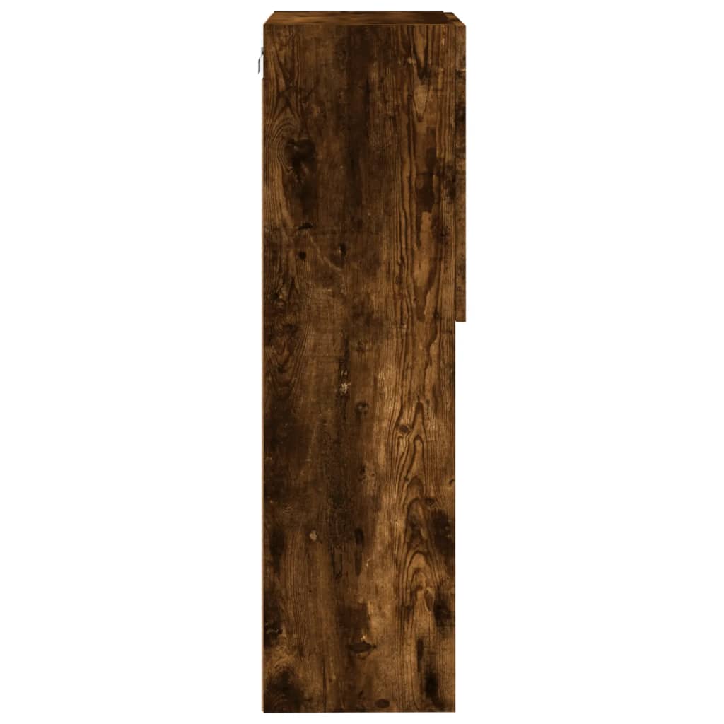 TV Cabinet with LED Lights Smoked Oak 40,5x30x102 cm