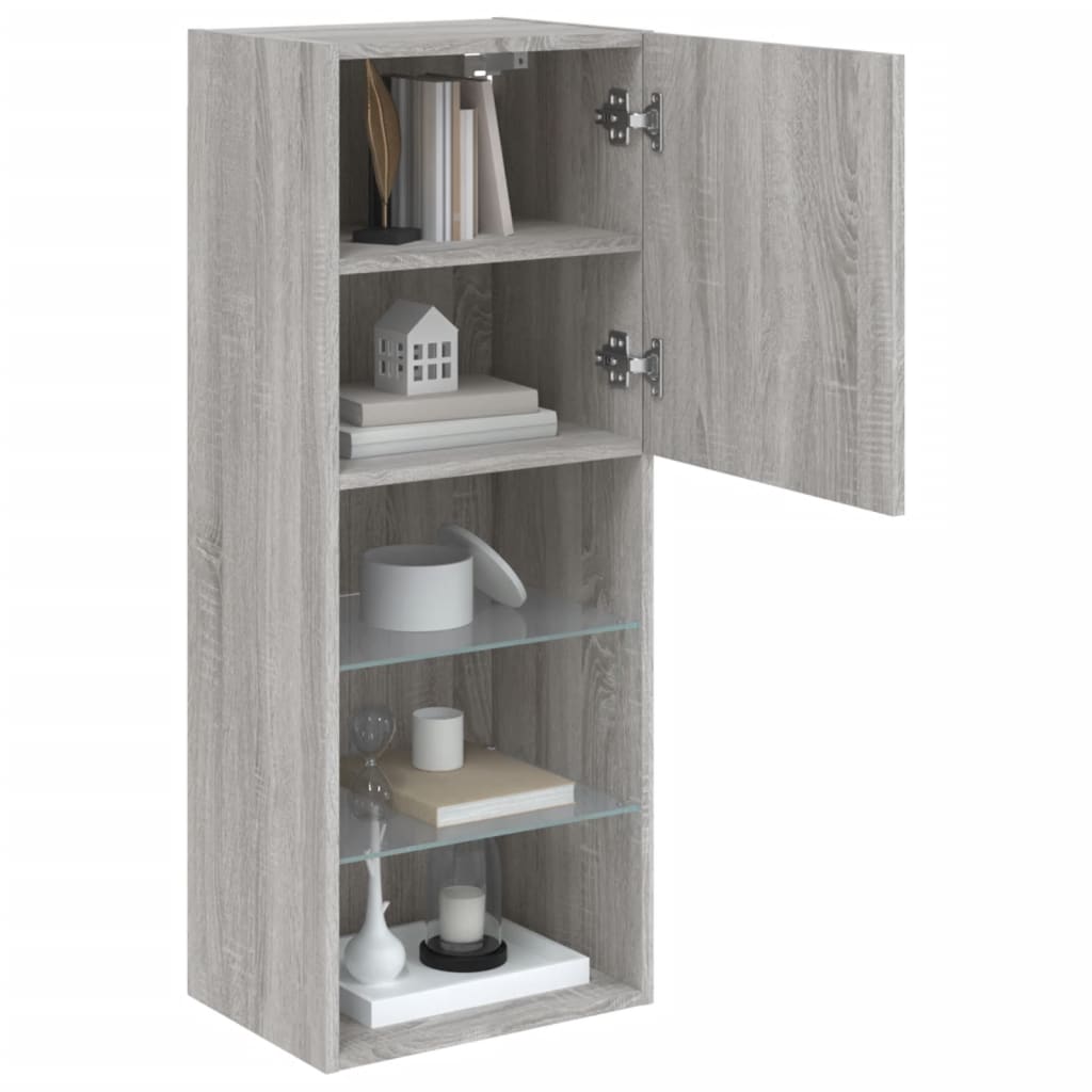 TV Cabinet with LED Lights Grey Sonoma 40,5x30x102 cm