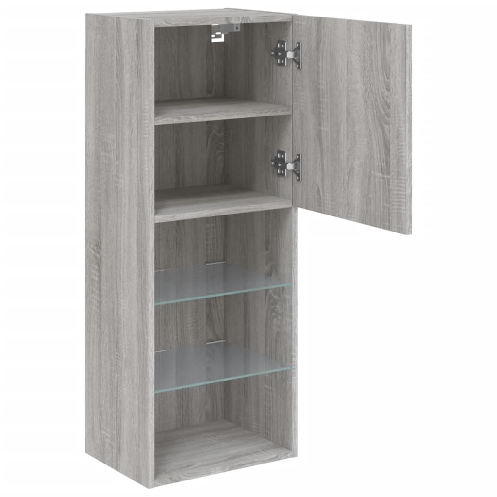 TV Cabinet with LED Lights Grey Sonoma 40,5x30x102 cm