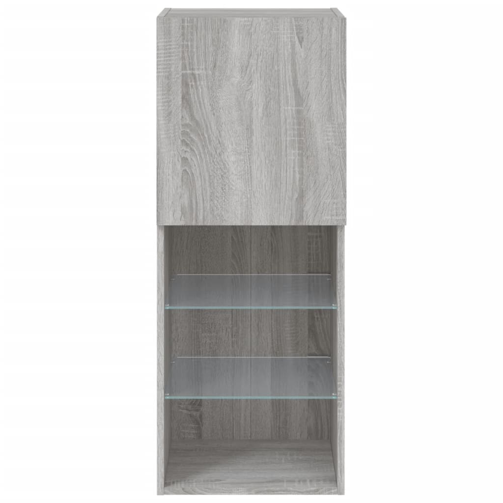 TV Cabinet with LED Lights Grey Sonoma 40,5x30x102 cm