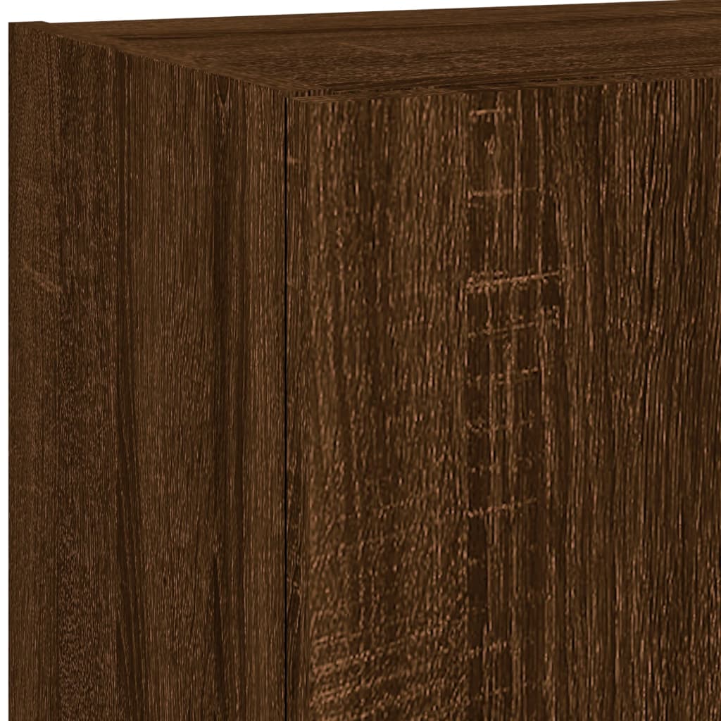 TV Cabinet with LED Lights Brown Oak 40,5x30x102 cm