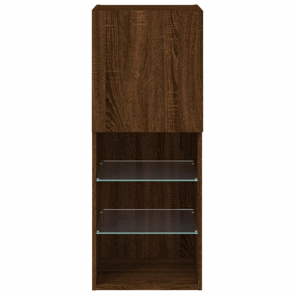 vidaXL TV Cabinet with LED Lights Brown Oak 40.5x30x102 cm