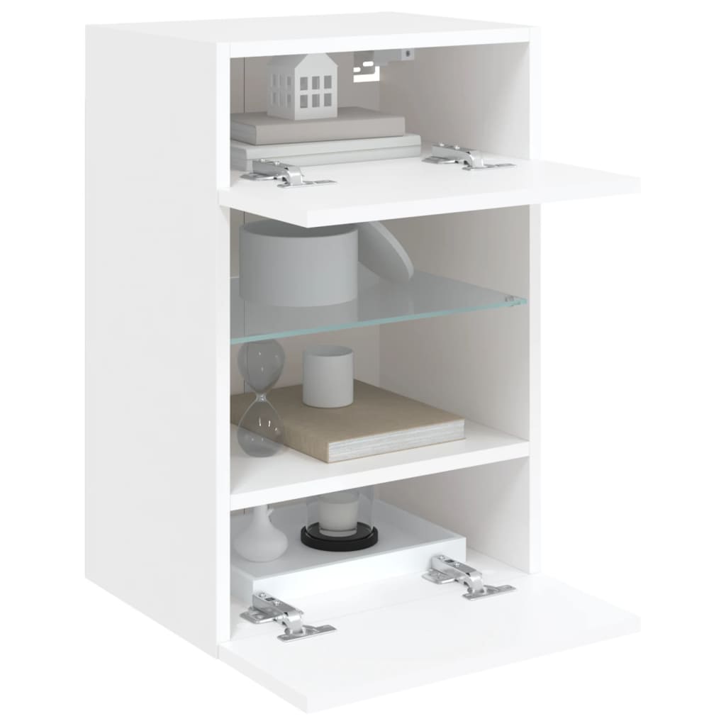 TV Wall Cabinet with LED Lights White 40x30x60,5 cm