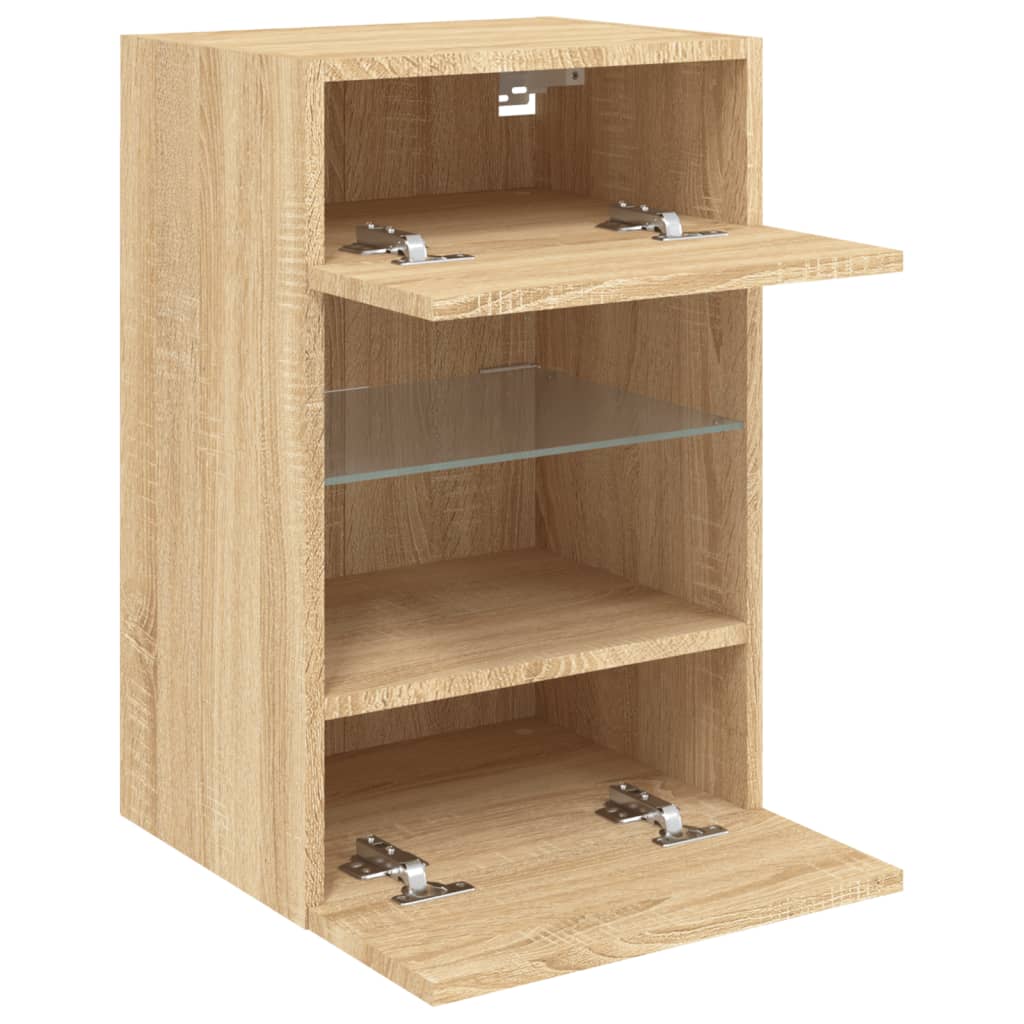 TV Wall Cabinet with LED Lights Sonoma Oak 40x30x60,5 cm