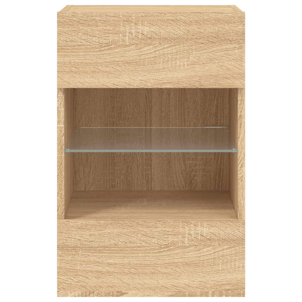 TV Wall Cabinet with LED Lights Sonoma Oak 40x30x60,5 cm