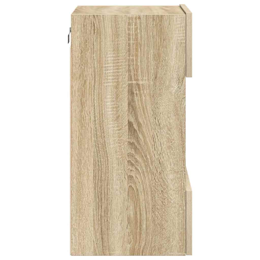 Wall Cabinets with LED Lights for TV 2 pcs Sonoma Oak 40x30x60,5 cm