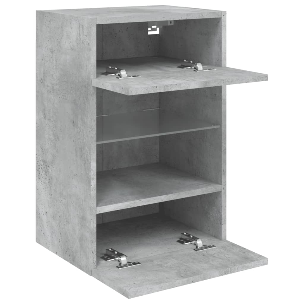 TV Wall Cabinet with LED Lights Concrete Grey 40x30x60,5 cm