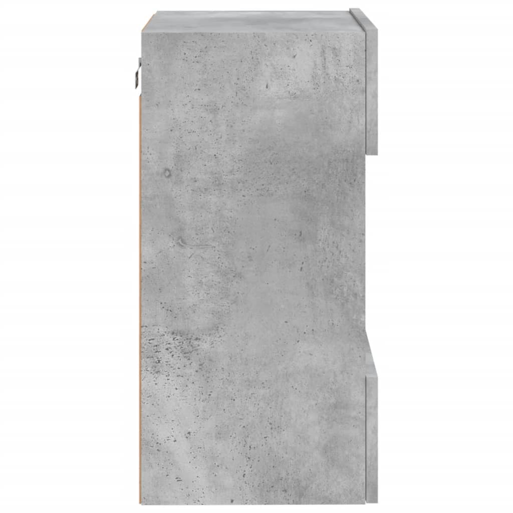 TV Wall Cabinet with LED Lights Concrete Grey 40x30x60,5 cm