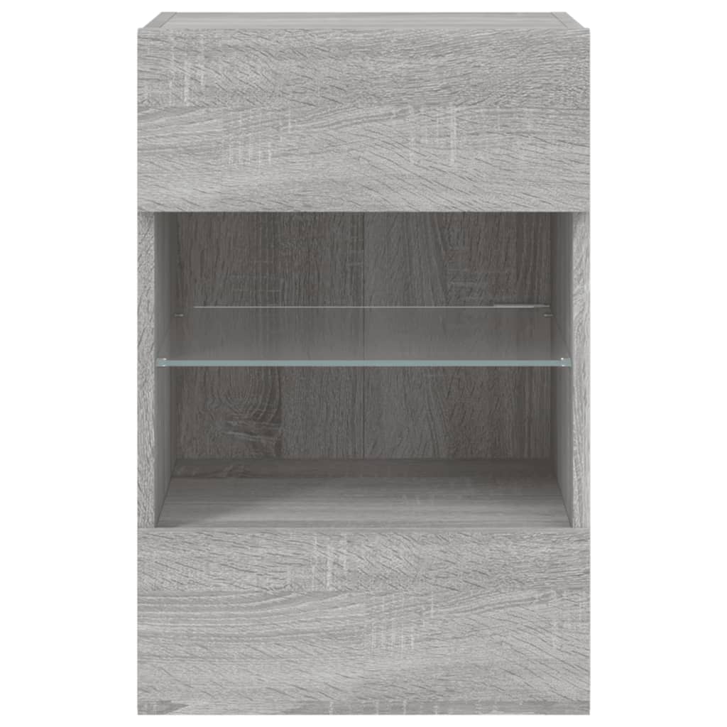 TV Wall Cabinet with LED Lights Grey Sonoma 40x30x60,5 cm