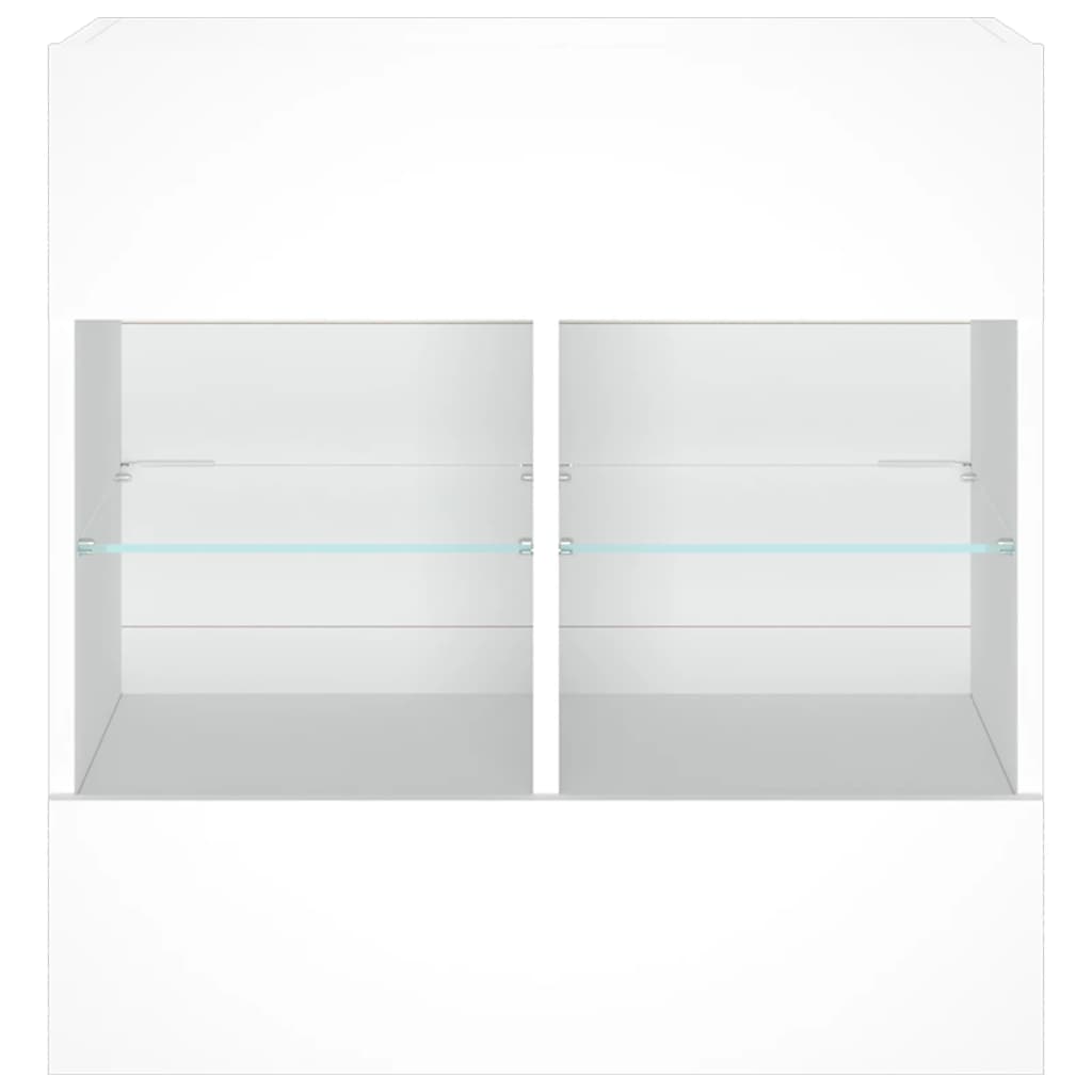 TV Wall Cabinet with LED Lights White 58,5x30x60,5 cm