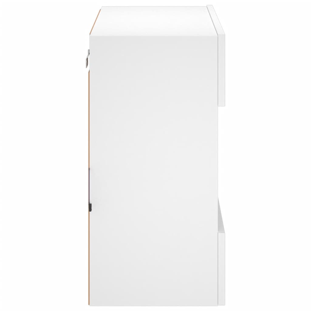 TV Wall Cabinet with LED Lights White 58,5x30x60,5 cm