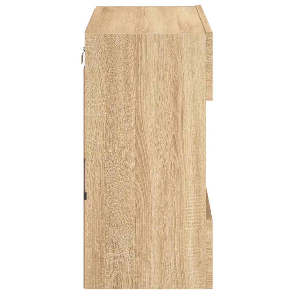TV Wall Cabinet with LED Lights Sonoma Oak 58,5x30x60,5 cm