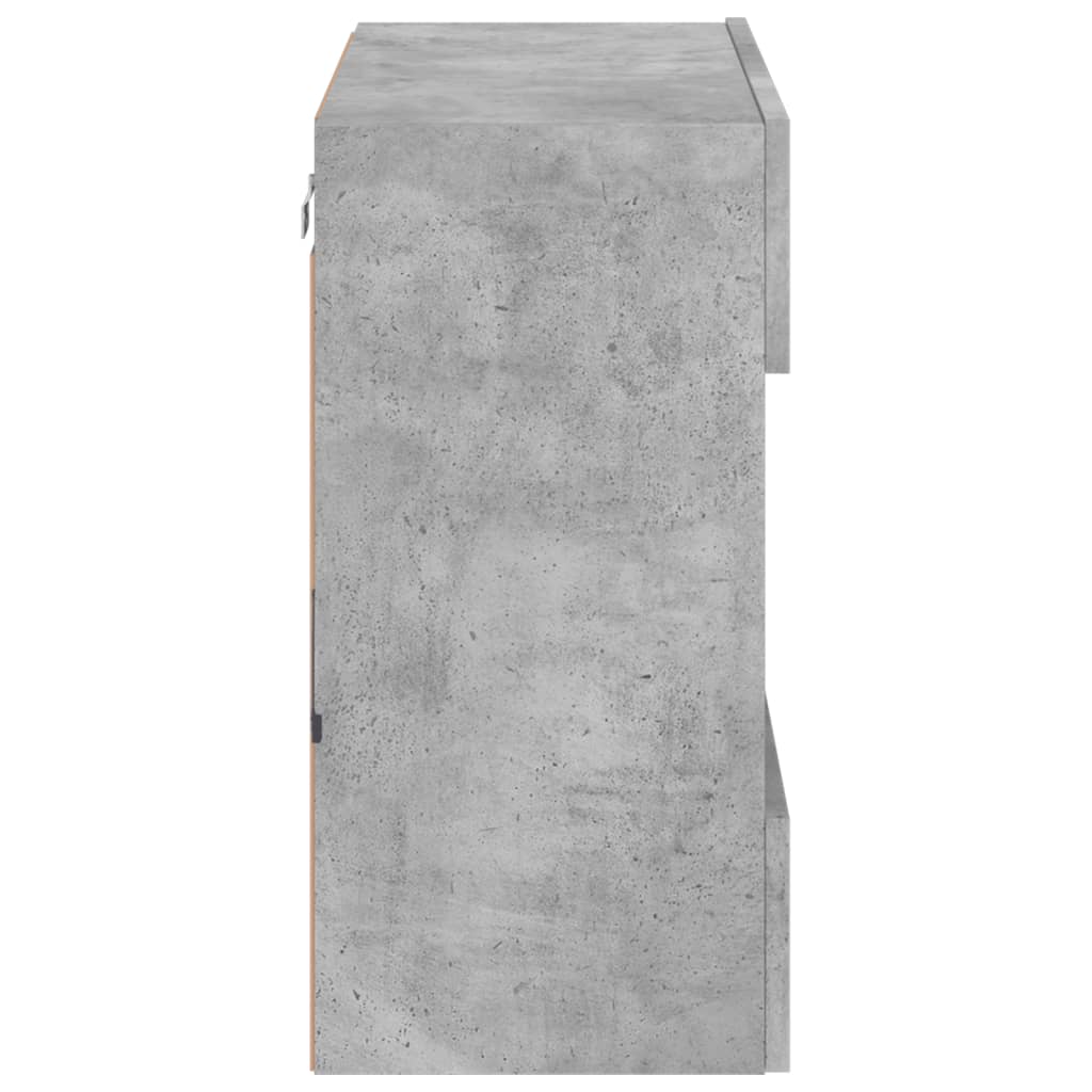 TV Wall Cabinet with LED Lights Concrete Grey 58,5x30x60,5 cm