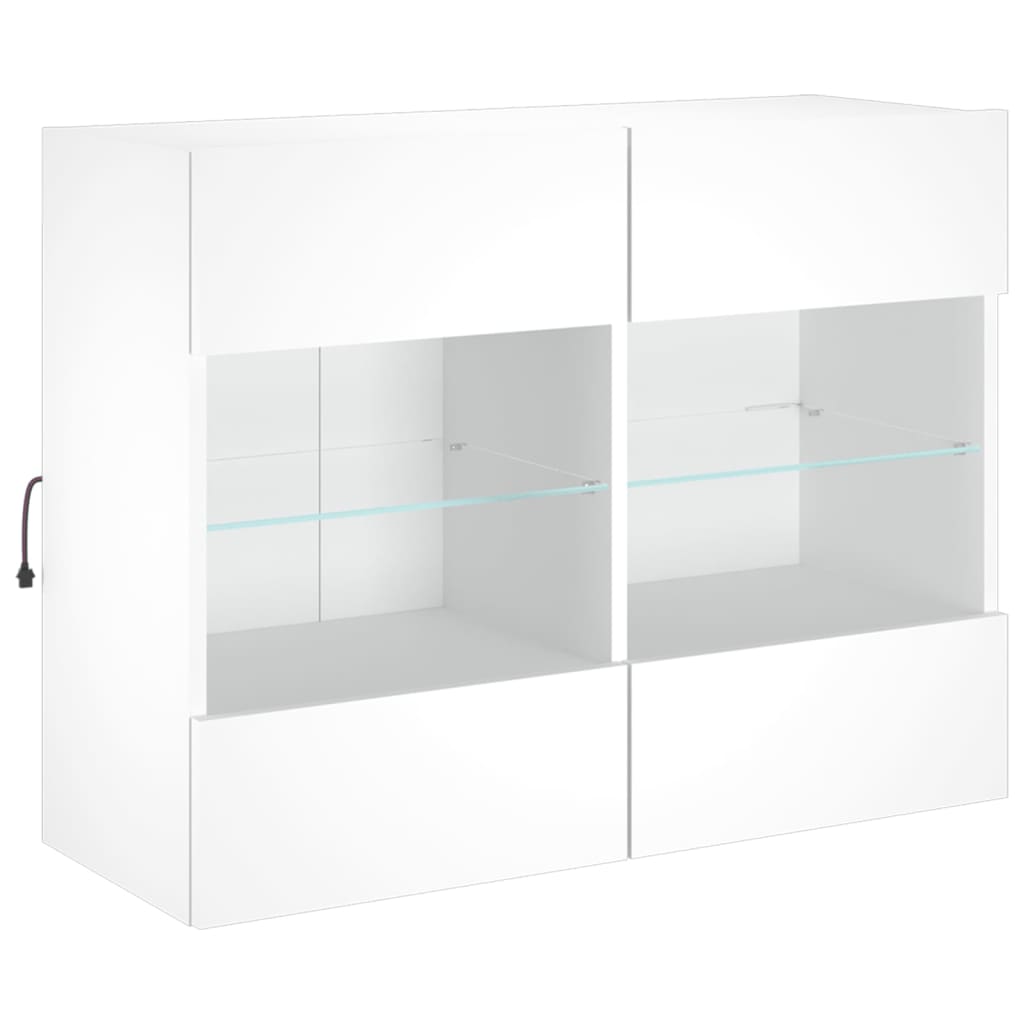 TV Wall Cabinet with LED Lights White 78,5x30x60,5 cm
