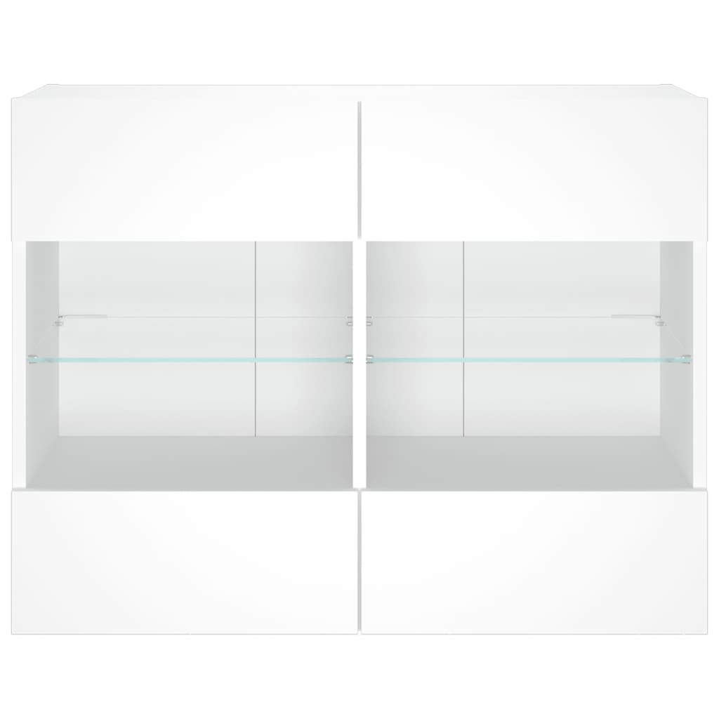 TV Wall Cabinet with LED Lights White 78,5x30x60,5 cm