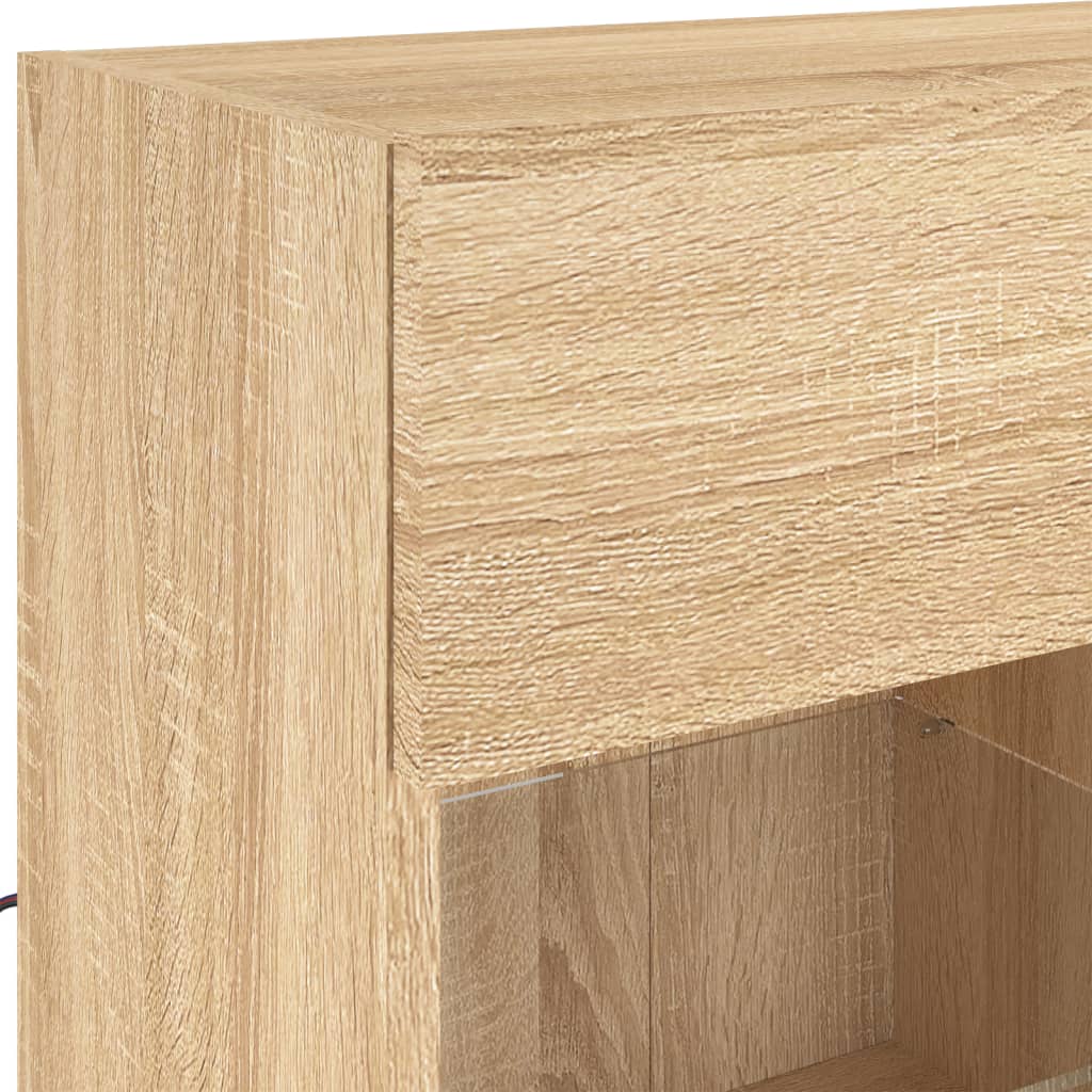 TV Wall Cabinet with LED Lights Sonoma Oak 78,5x30x60,5 cm