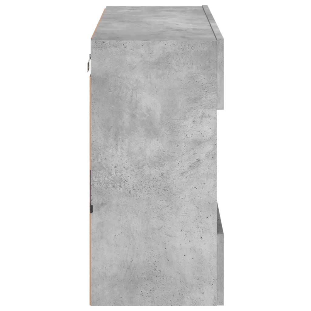 TV Wall Cabinet with LED Lights Concrete Grey 78,5x30x60,5 cm