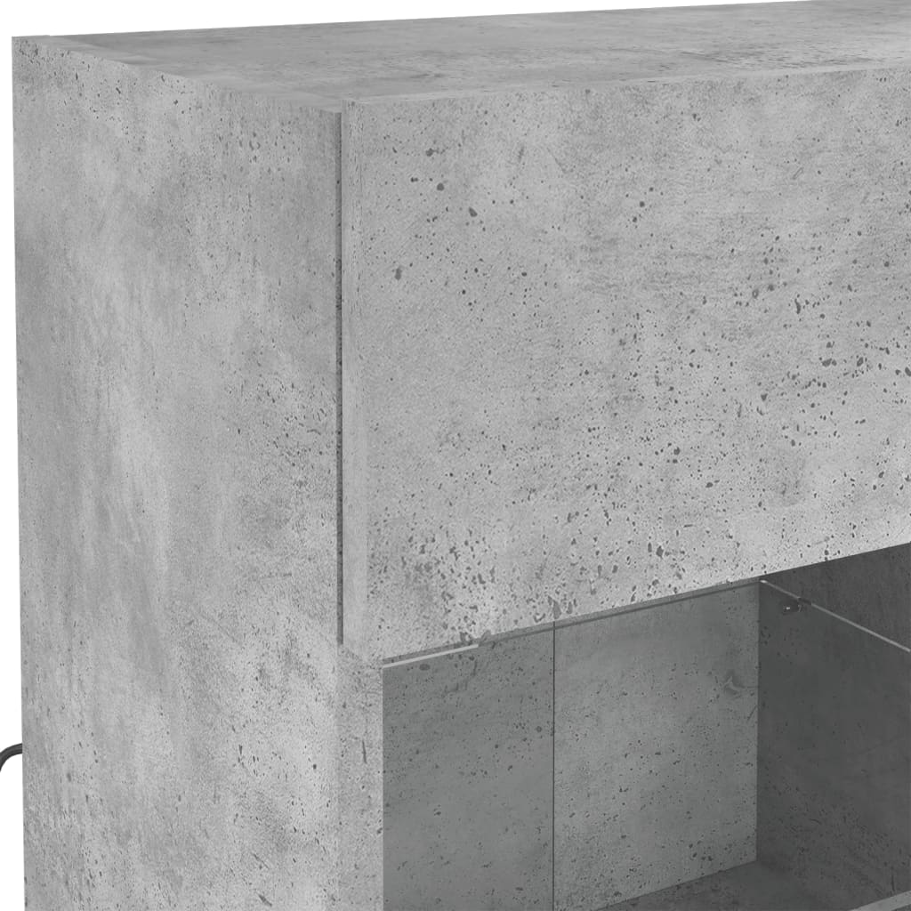 TV Wall Cabinet with LED Lights Concrete Grey 78,5x30x60,5 cm
