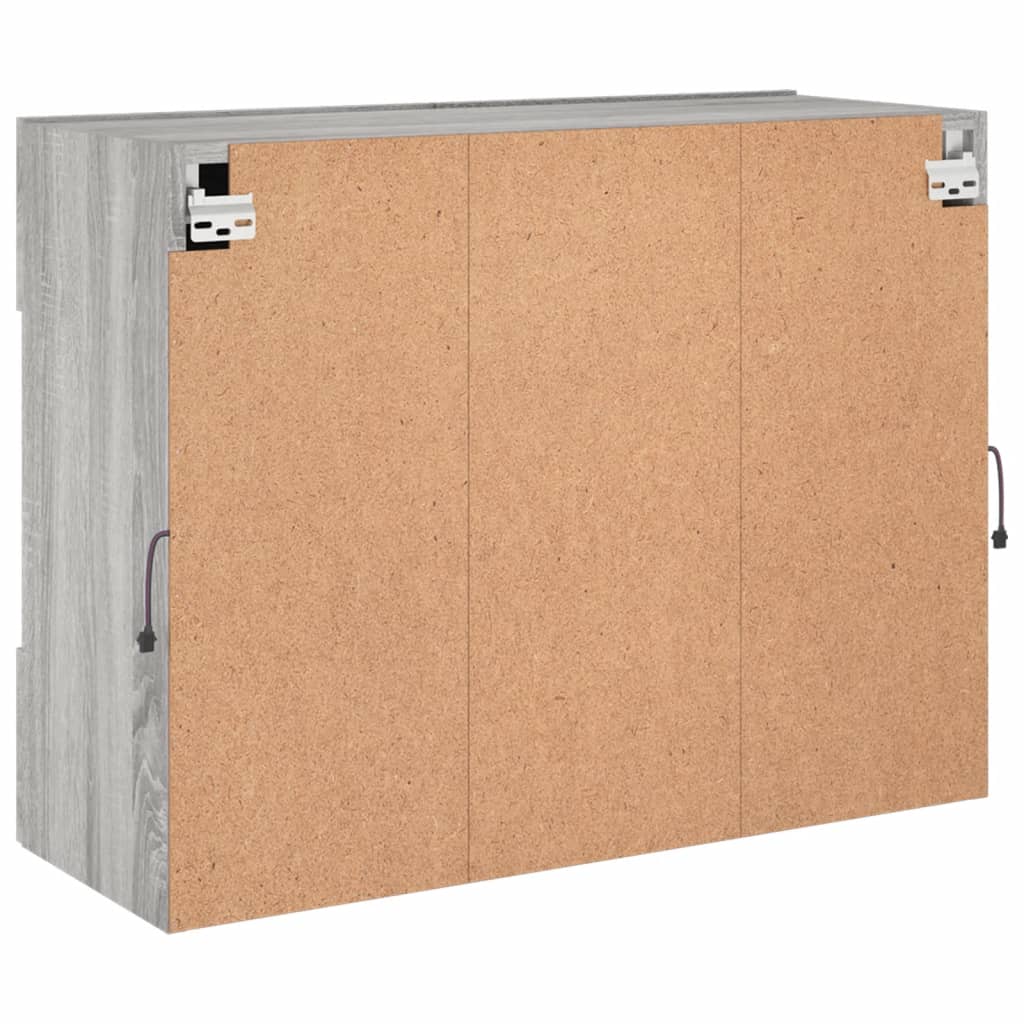 TV Wall Cabinet with LED Lights Grey Sonoma 78,5x30x60,5 cm