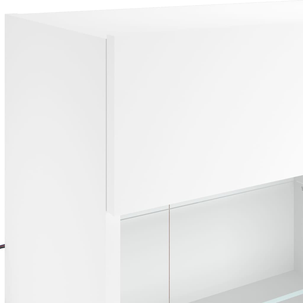 TV Wall Cabinet with LED Lights White 98,5x30x60,5 cm