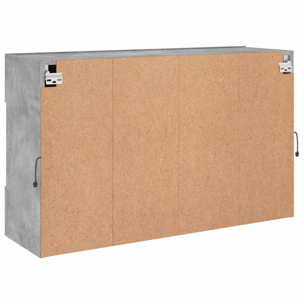 TV Wall Cabinet with LED Lights Concrete Grey 98,5x30x60,5 cm