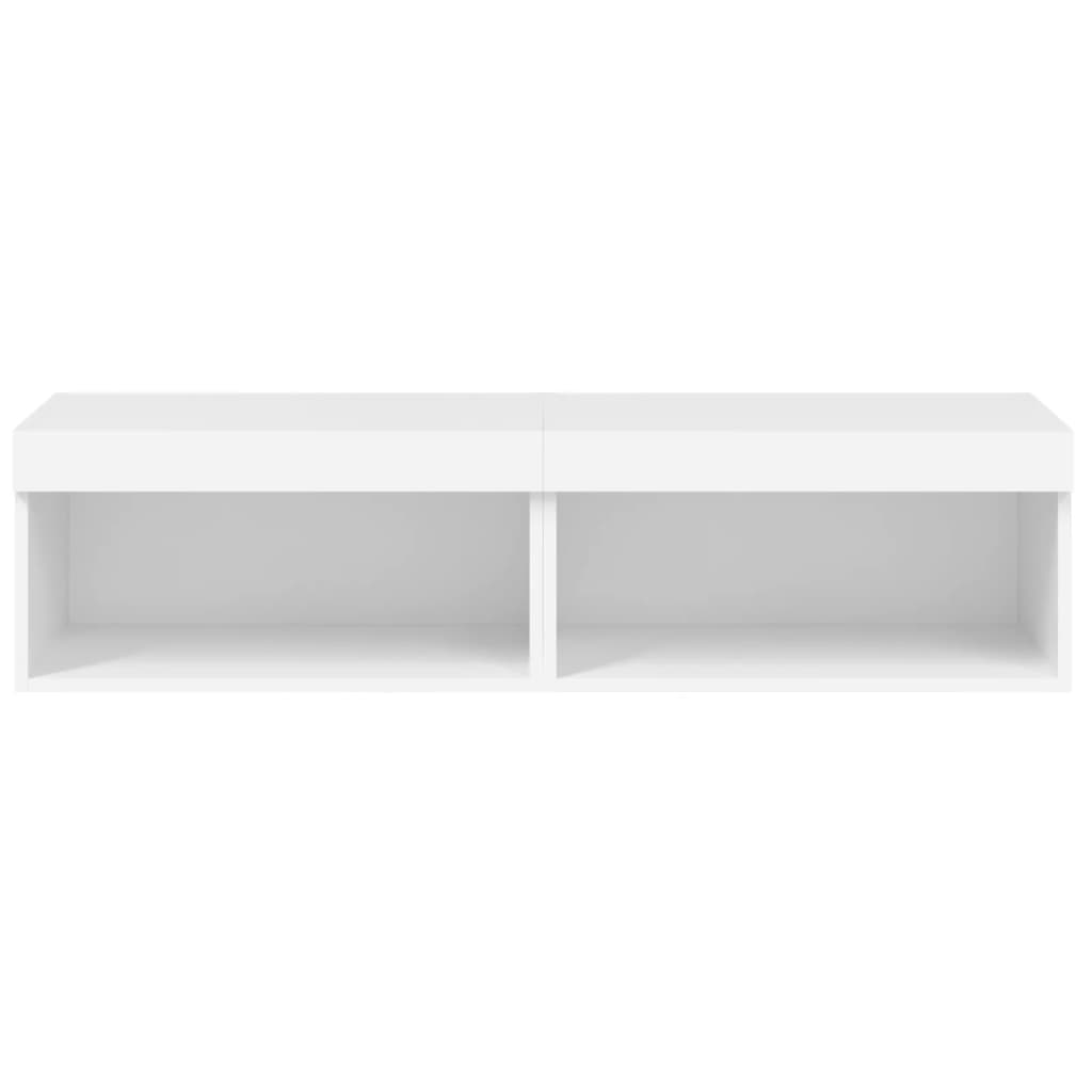 2 Piece TV Cabinet Set with LED Lights White 60x30x30 cm