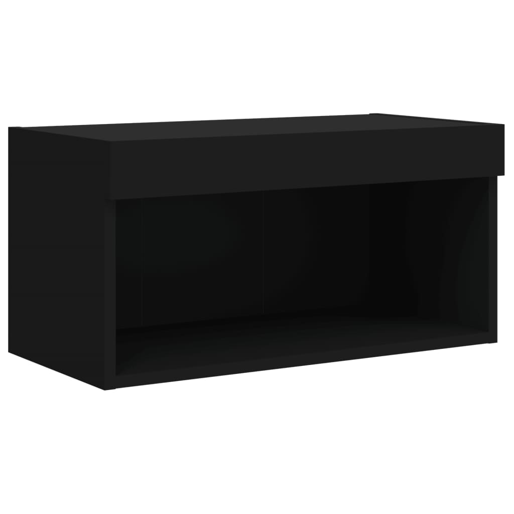 vidaXL TV Cabinet with LED Lights Black 60x30x30 cm