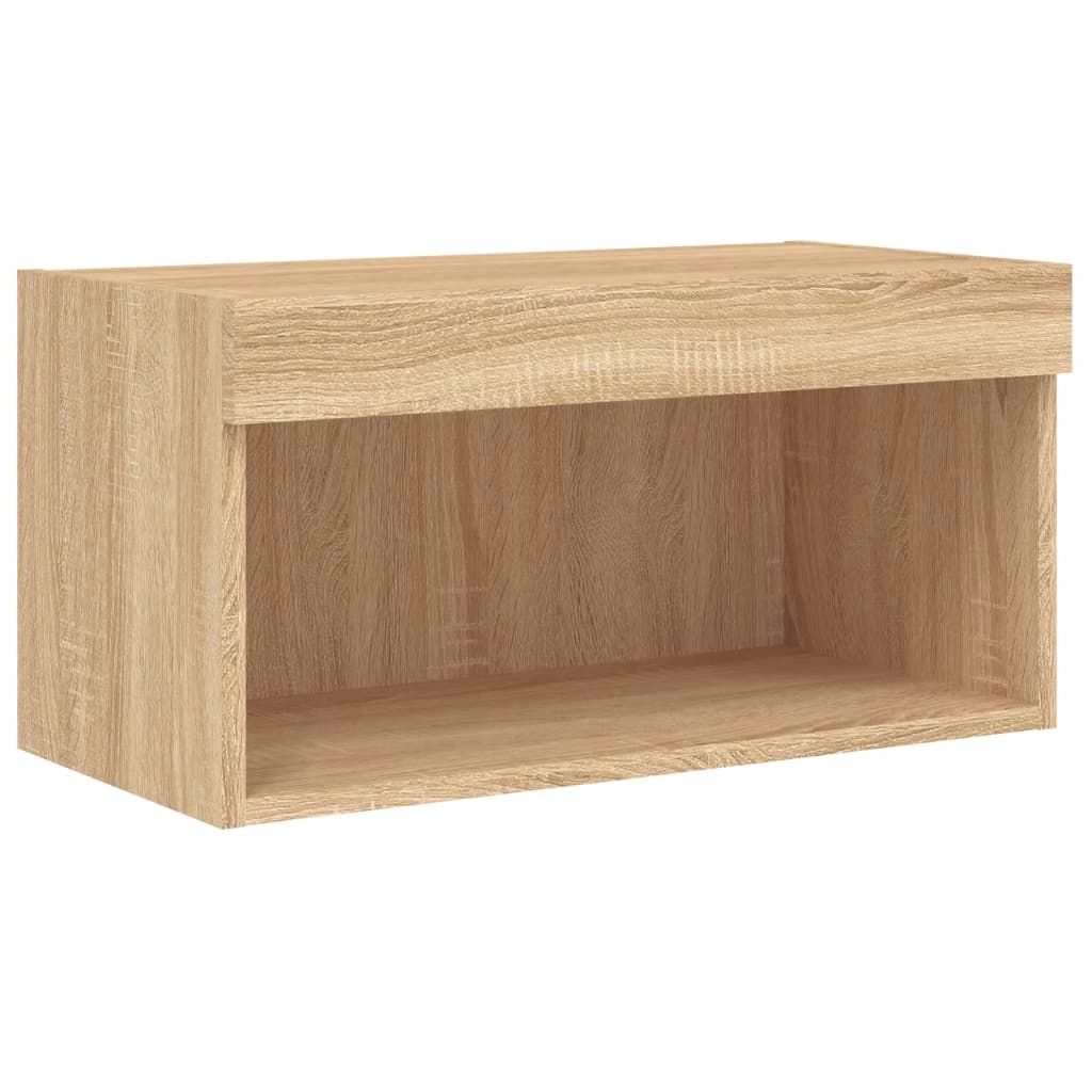 vidaXL TV Cabinet with LED Lights Sonoma Oak 60x30x30 cm