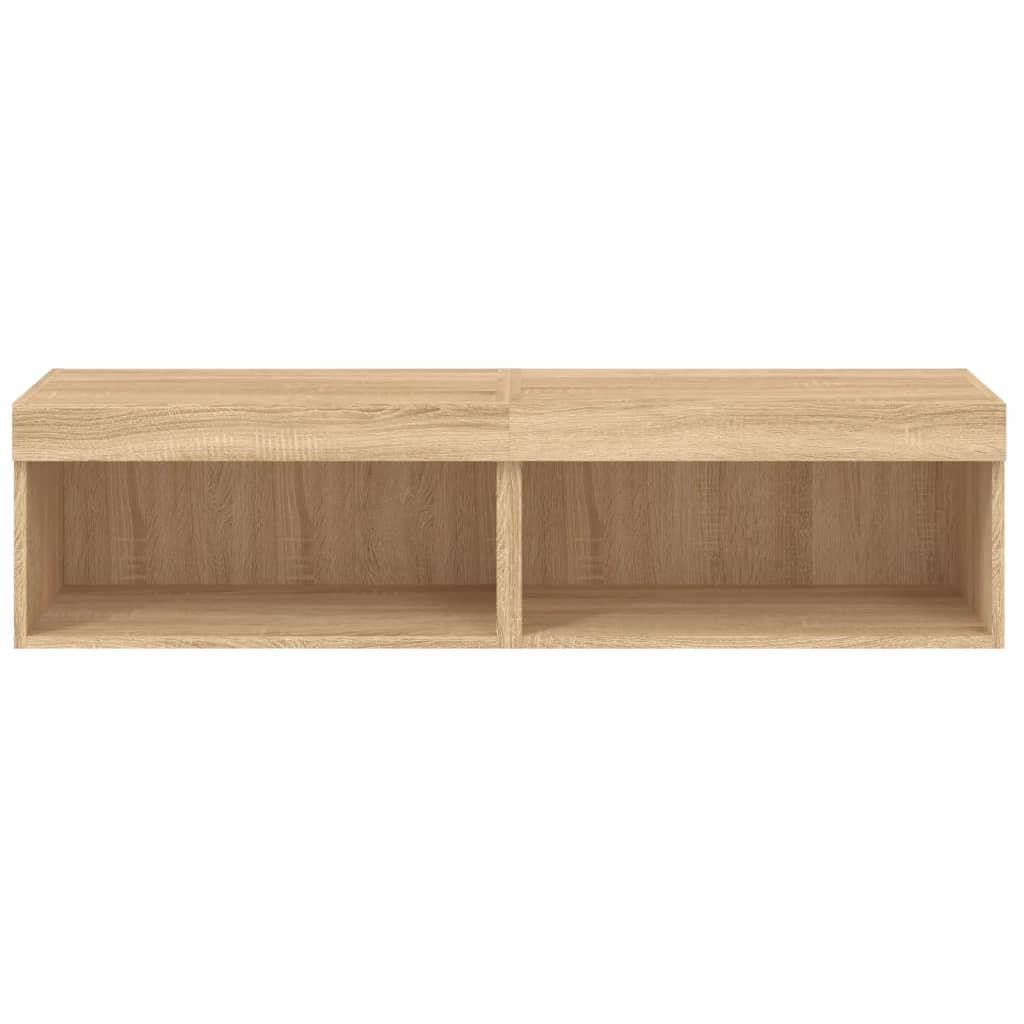 2 Piece TV Cabinet Set with LED Lights Sonoma Oak 60x30x30 cm