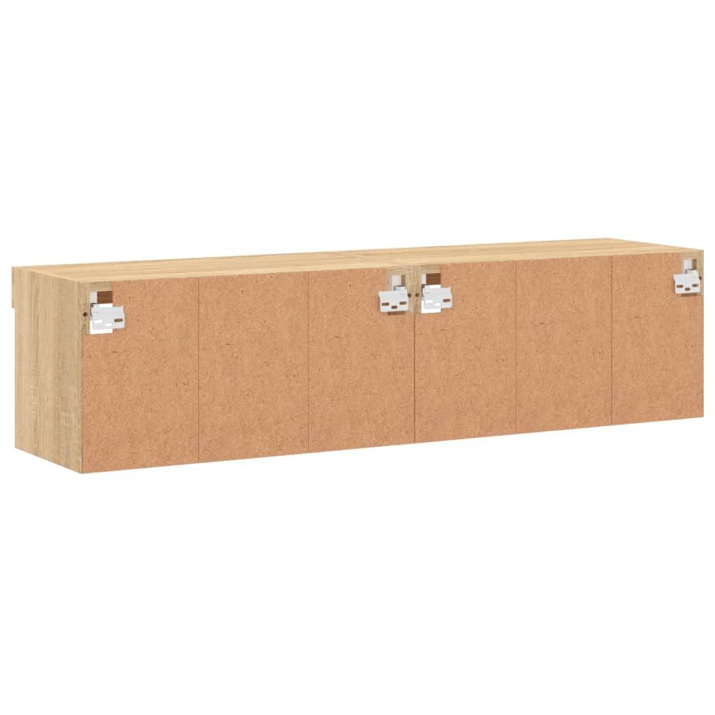 2 Piece TV Cabinet Set with LED Lights Sonoma Oak 60x30x30 cm