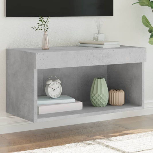 vidaXL TV Cabinet with LED Lights Concrete Grey 60x30x30 cm