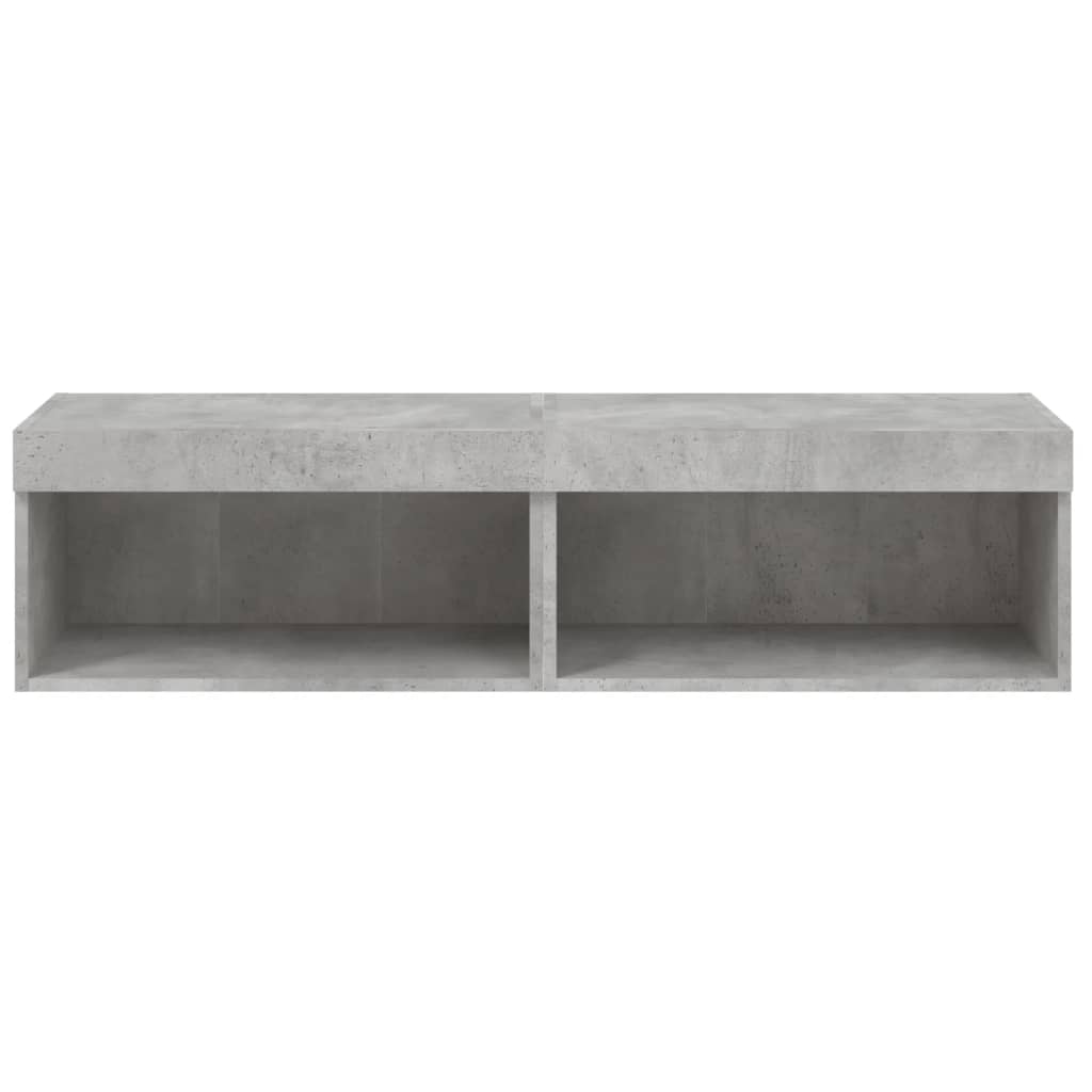 2 Piece TV Cabinet Set with LED Lights Concrete Grey 60x30x30 cm