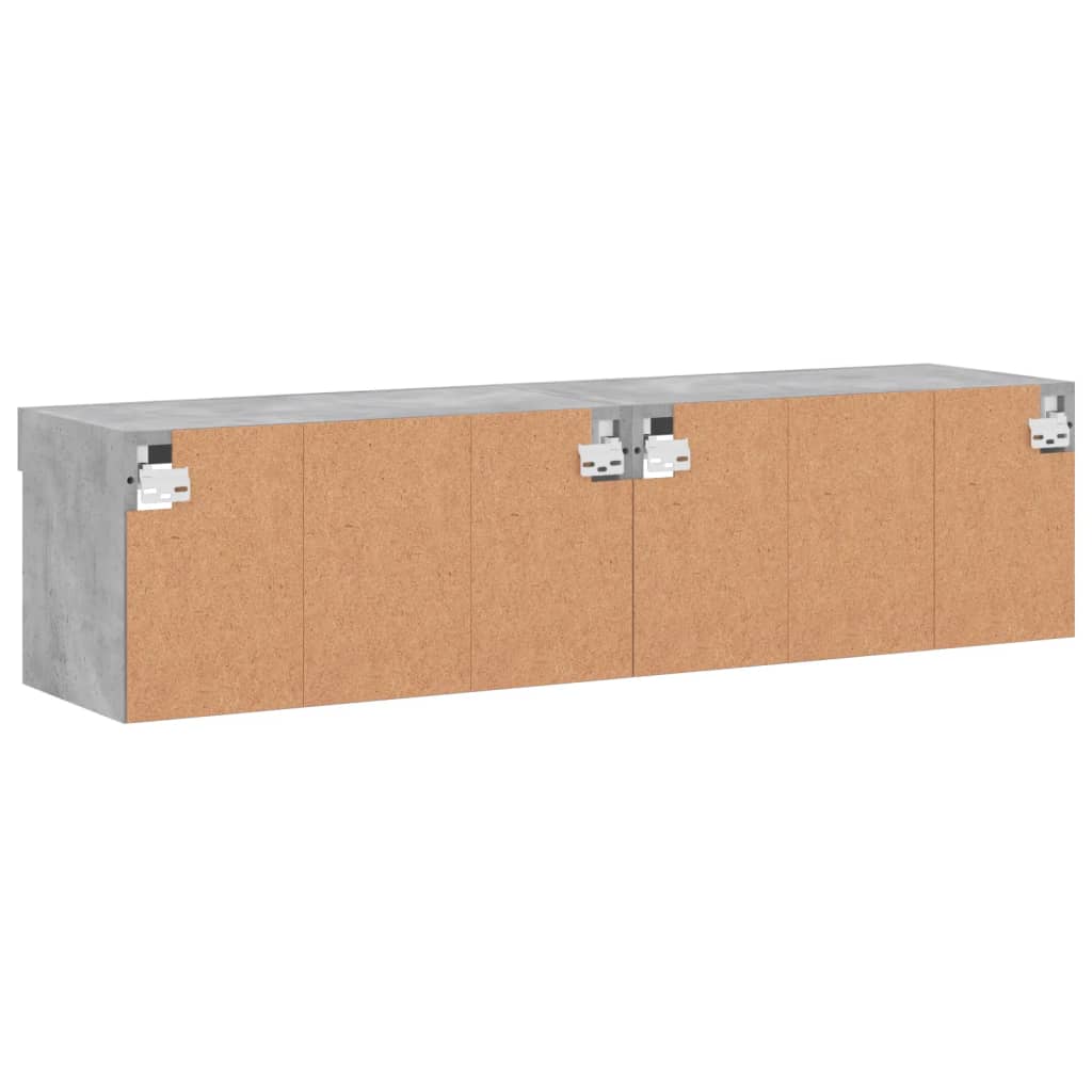 2 Piece TV Cabinet Set with LED Lights Concrete Grey 60x30x30 cm