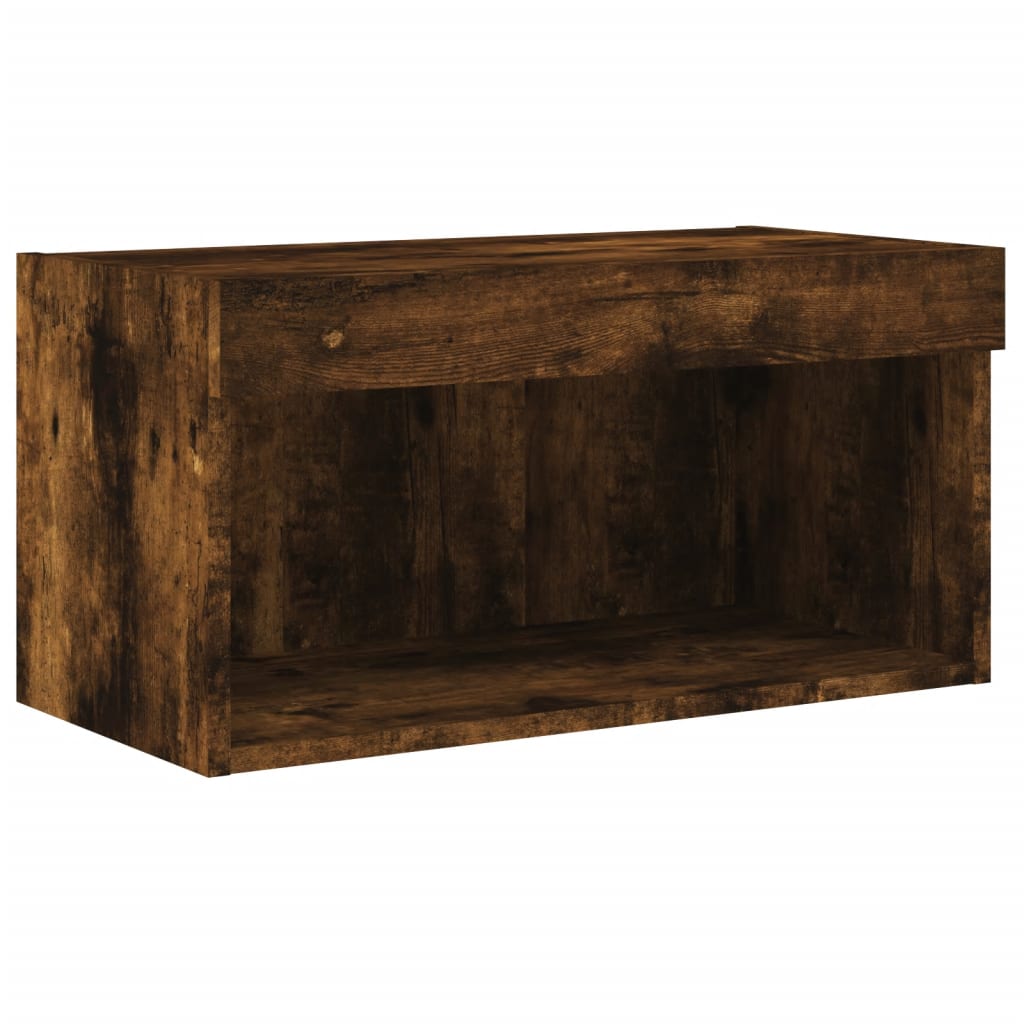 vidaXL TV Cabinet with LED Lights Smoked Oak 60x30x30 cm