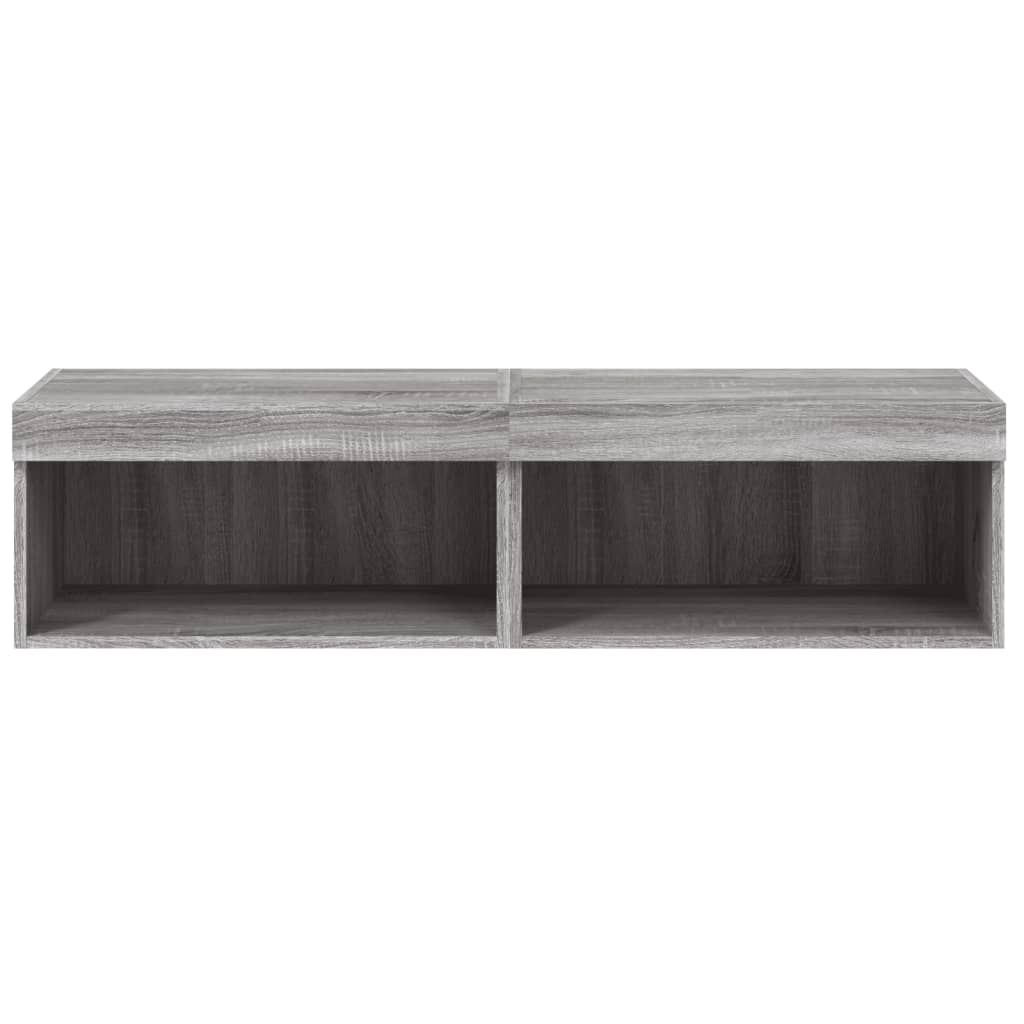2 Piece TV Cabinet Set with LED Lights Grey Sonoma 60x30x30 cm