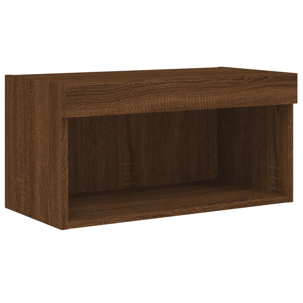 vidaXL TV Cabinet with LED Lights Brown Oak 60x30x30 cm