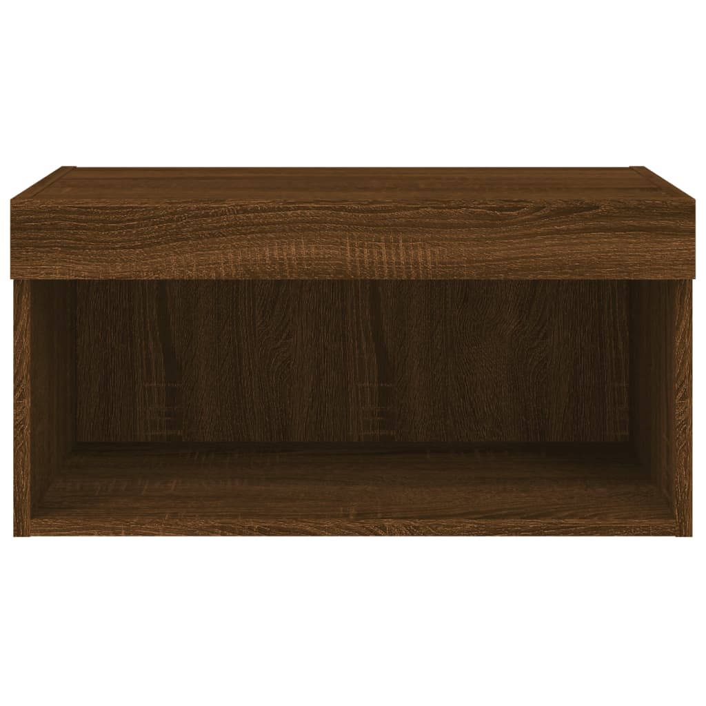 vidaXL TV Cabinet with LED Lights Brown Oak 60x30x30 cm