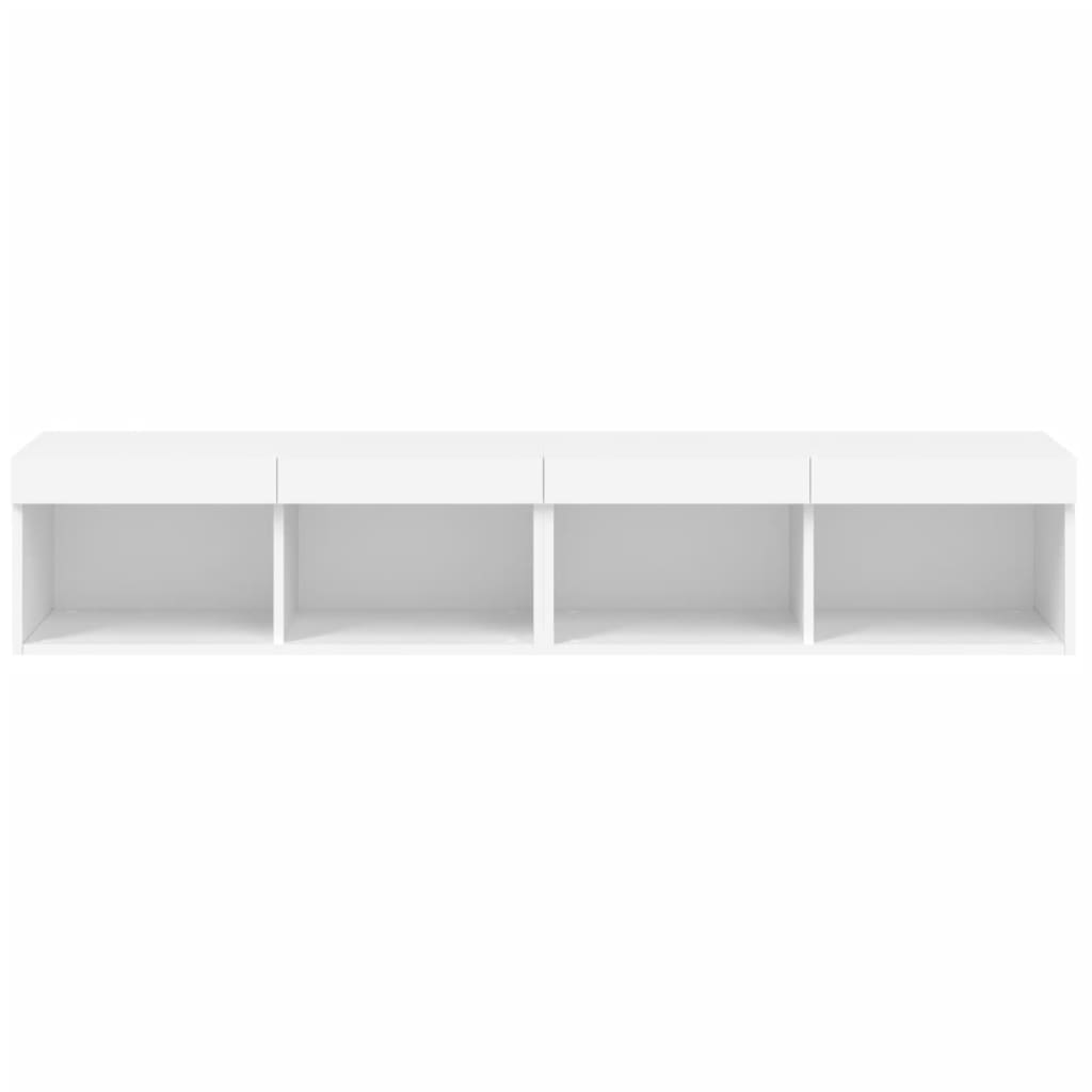 vidaXL TV Cabinets with LED Lights 2 pcs White 80x30x30 cm