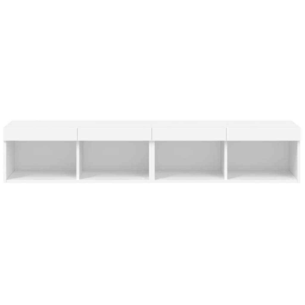 2 Piece TV Cabinet Set with LED Lights White 80x30x30 cm