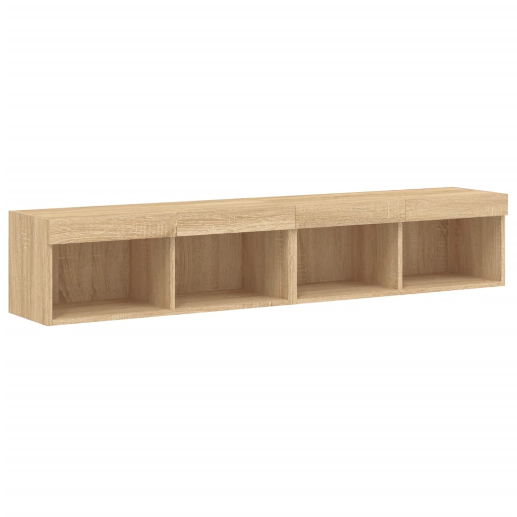 TV Cabinets with LED Lights 2 pcs Sonoma Oak 80x30x30 cm