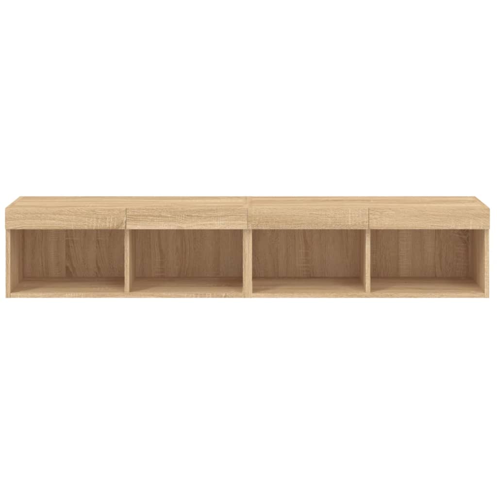 2 Piece TV Cabinet Set with LED Lights Sonoma Oak 80x30x30 cm