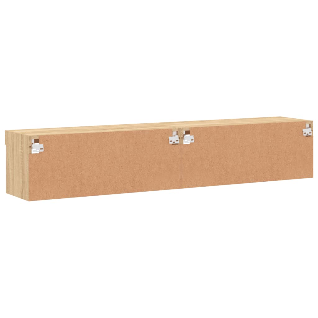 TV Cabinets with LED Lights 2 pcs Sonoma Oak 80x30x30 cm