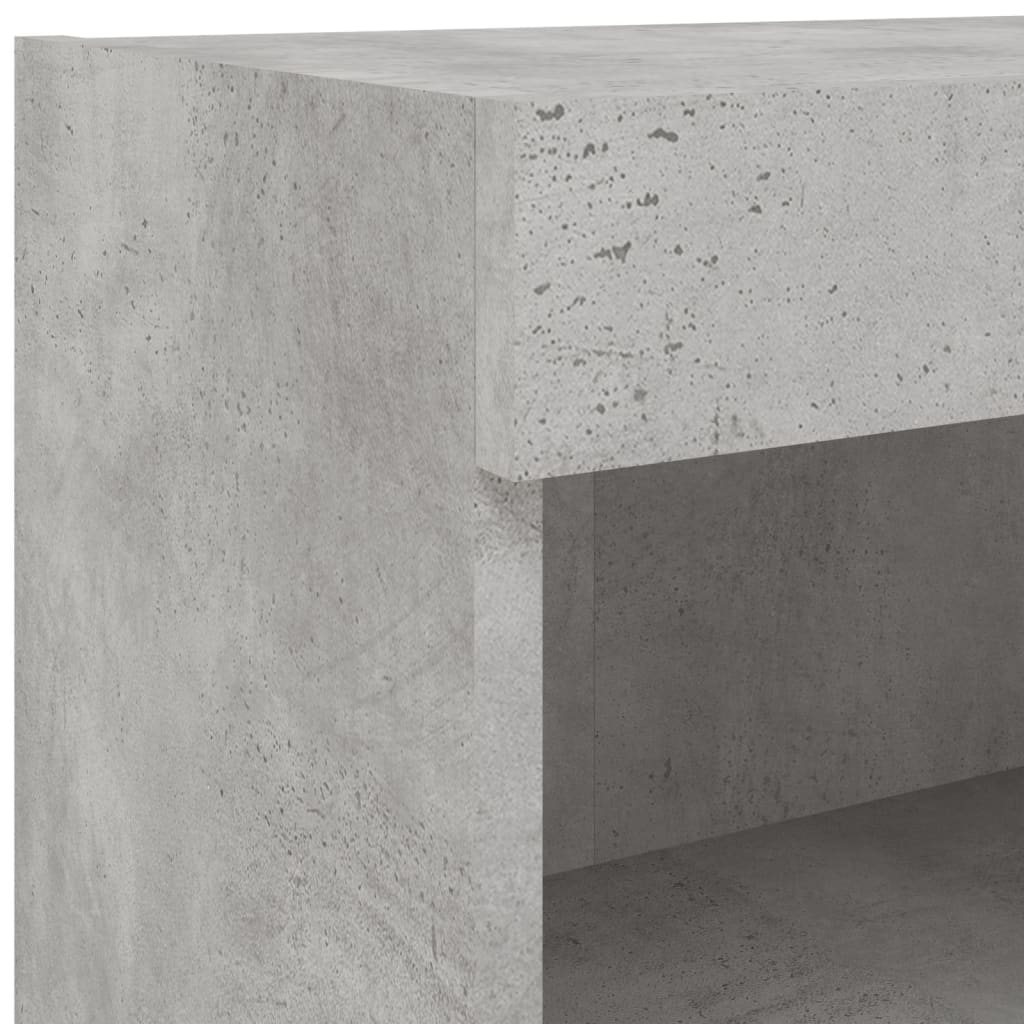 TV Cabinet with LED Lights Concrete Grey 80x30x30 cm