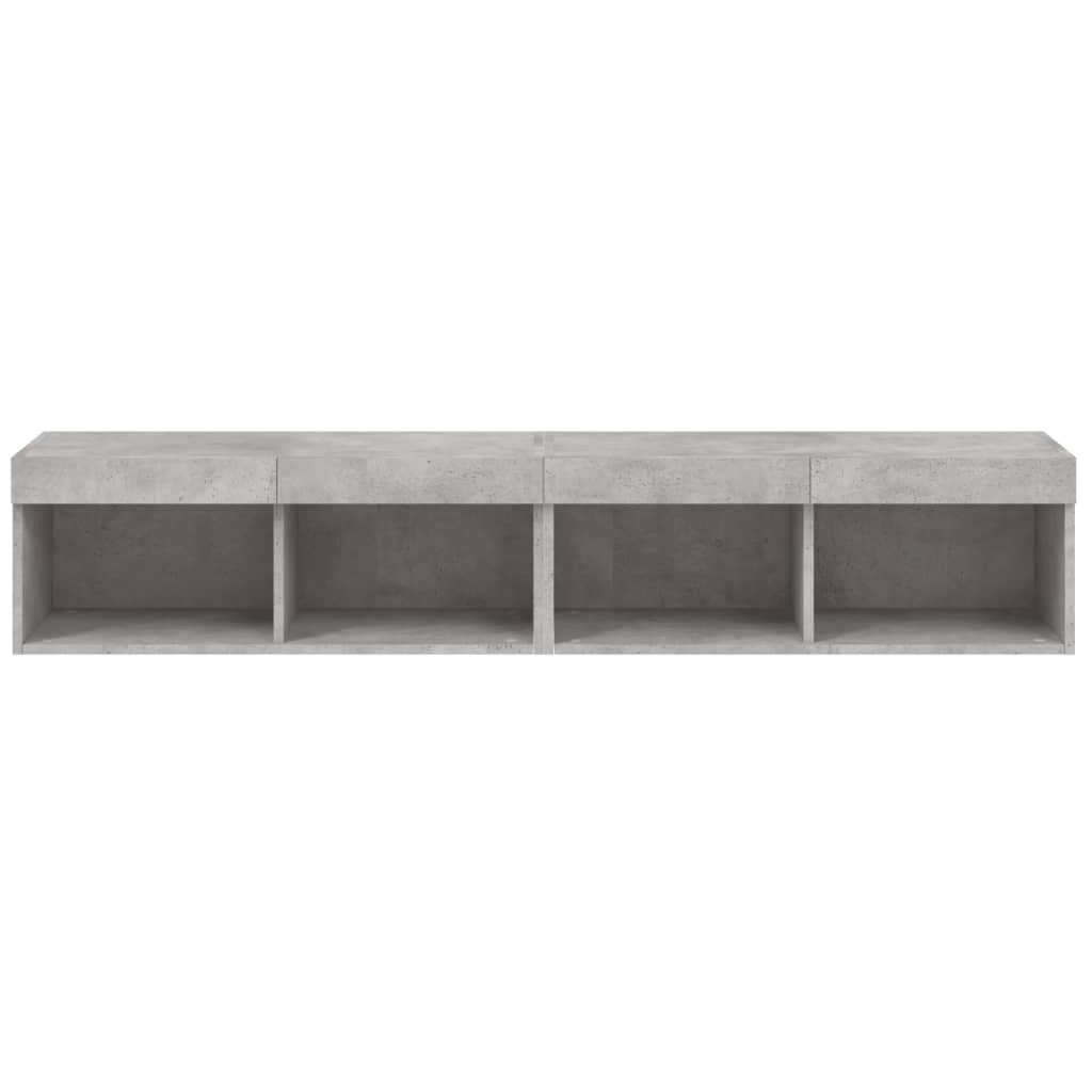 2 Piece TV Cabinet Set with LED Lights Concrete Grey 80x30x30 cm