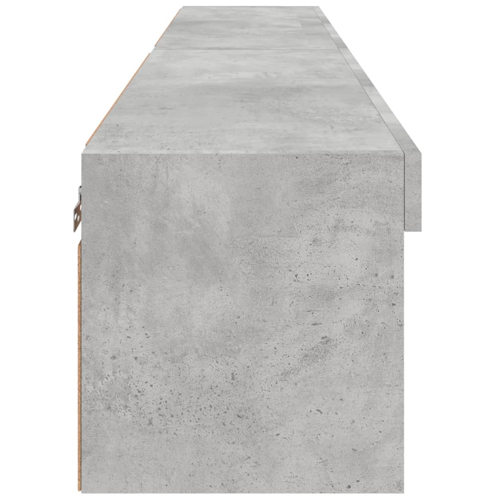 2 Piece TV Cabinet Set with LED Lights Concrete Grey 80x30x30 cm
